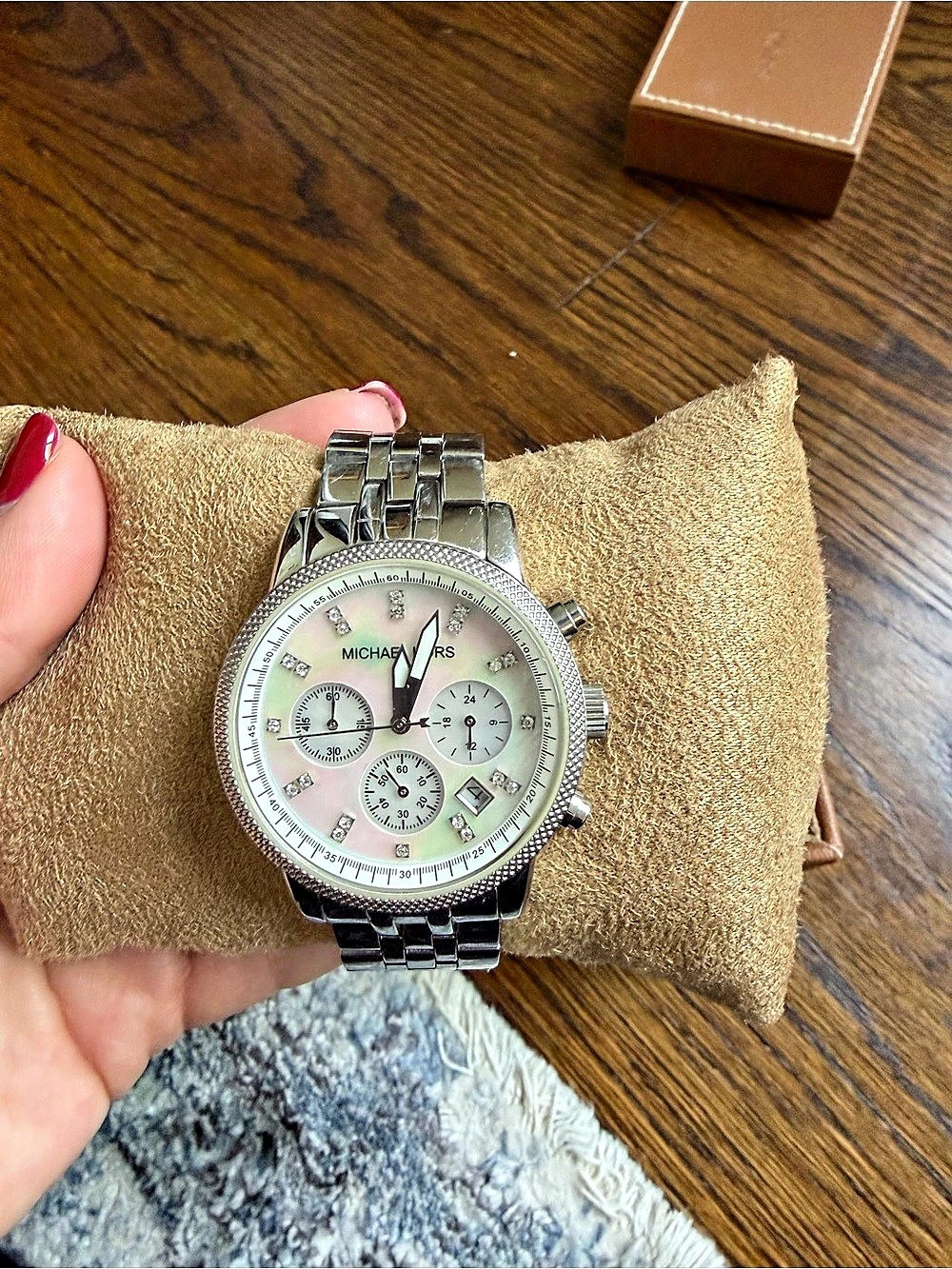 Michael Kors Parker Chronograph Silver-Tone Crystal Watch